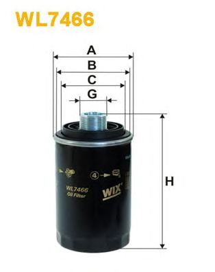WIX FILTERS wl7466 -  Фильтр масляный двигателя